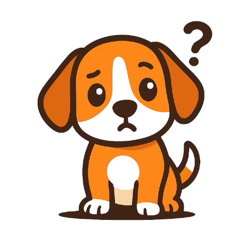 Dog mascot thinking